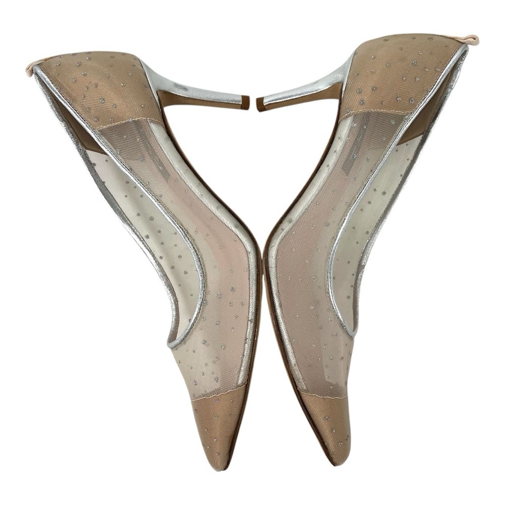SJP Sarah Jessica Parker Glass 70mm Glitter Dot Mesh Stiletto Heels Women’s 36.5 - Picture 11 of 15